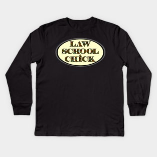 Law School Chick Heart Text Kids Long Sleeve T-Shirt